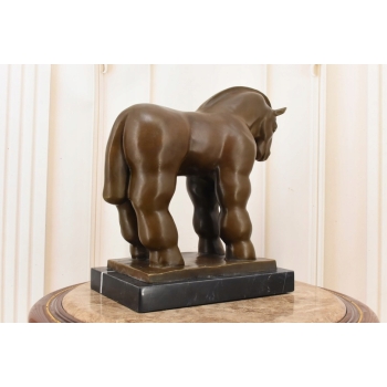 Fernando Botero - Gruby Modernistyczny Koń - Figura Rzeźba z Brązu - Ozdoba