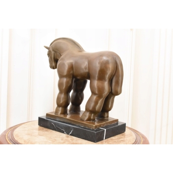 Fernando Botero - Gruby Modernistyczny Koń - Figura Rzeźba z Brązu - Ozdoba
