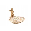 Porcelanowa Mini Patera Mydelniczka - Porcelana + Figura z Brązu Amor Kwiat
