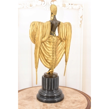 Tancerka z Brązu - Złocony Brąz - Szeherezada - Styl Art Deco 50 cm