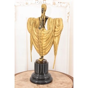 Tancerka z Brązu - Złocony Brąz - Szeherezada - Styl Art Deco 50 cm