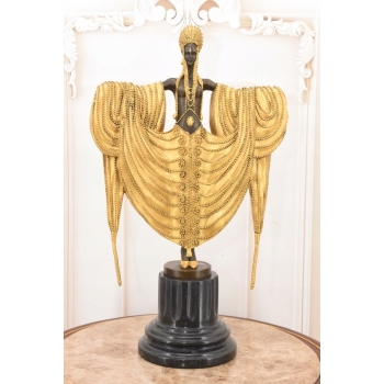 Tancerka z Brązu - Złocony Brąz - Szeherezada - Styl Art Deco 50 cm