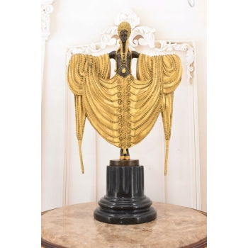 Tancerka z Brązu - Złocony Brąz - Szeherezada - Styl Art Deco 50 cm
