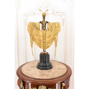 Tancerka z Brązu - Złocony Brąz - Szeherezada - Styl Art Deco 50 cm