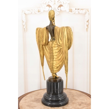 Tancerka z Brązu - Złocony Brąz - Szeherezada - Styl Art Deco 50 cm