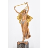 Orientalna Tancerka - Kobieta z Mieczem - Figura Rzeźba z Brązu Złoconego