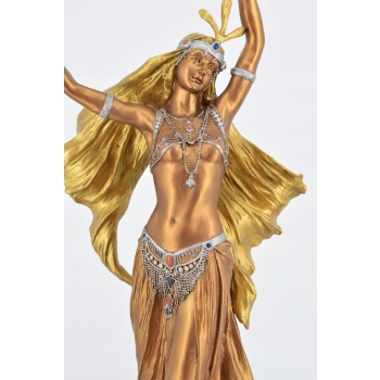 Orientalna Tancerka - Kobieta z Mieczem - Figura Rzeźba z Brązu Złoconego