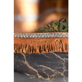 Orientalna Tancerka - Kobieta z Mieczem - Figura Rzeźba z Brązu Złoconego