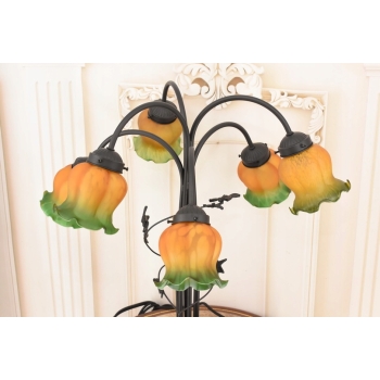 Lampa Stołowa Witrażowa - Styl Tiffany - witraż - Kolorowa Lampka - Gabinet