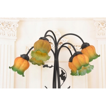 Lampa Stołowa Witrażowa - Styl Tiffany - witraż - Kolorowa Lampka - Gabinet