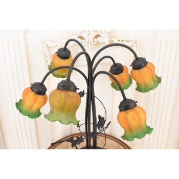 Lampa Stołowa Witrażowa - Styl Tiffany - witraż - Kolorowa Lampka - Gabinet