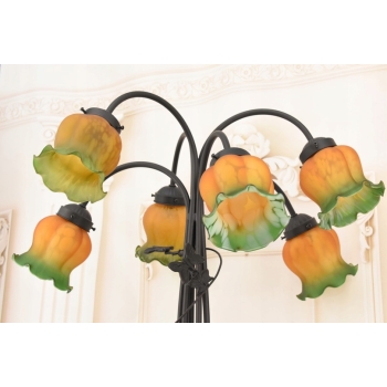 Lampa Stołowa Witrażowa - Styl Tiffany - witraż - Kolorowa Lampka - Gabinet