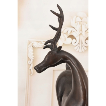 Nowoczesny Nowoczesny Jeleń - Figura Rzeźba z Brązu - Prezent Ozdoba