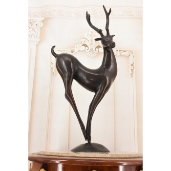 Nowoczesny Nowoczesny Jeleń - Figura Rzeźba z Brązu - Prezent Ozdoba