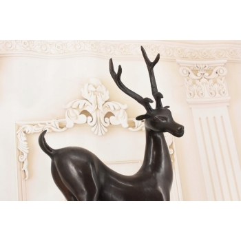 Nowoczesny Nowoczesny Jeleń - Figura Rzeźba z Brązu - Prezent Ozdoba