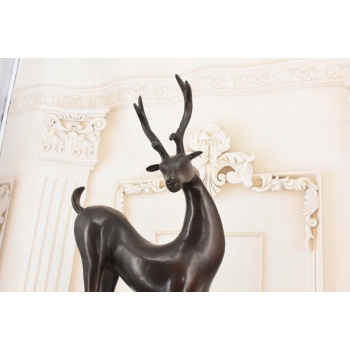 Nowoczesny Nowoczesny Jeleń - Figura Rzeźba z Brązu - Prezent Ozdoba