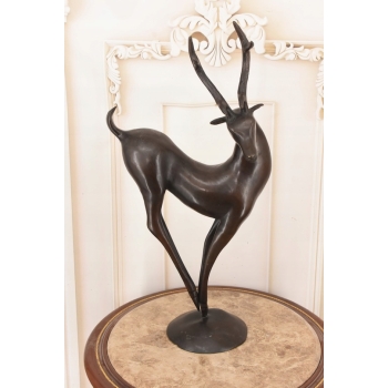 Nowoczesny Nowoczesny Jeleń - Figura Rzeźba z Brązu - Prezent Ozdoba