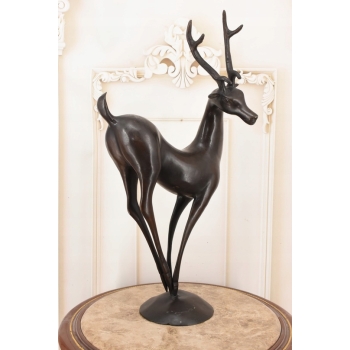Nowoczesny Nowoczesny Jeleń - Figura Rzeźba z Brązu - Prezent Ozdoba
