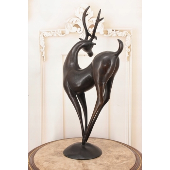 Nowoczesny Nowoczesny Jeleń - Figura Rzeźba z Brązu - Prezent Ozdoba