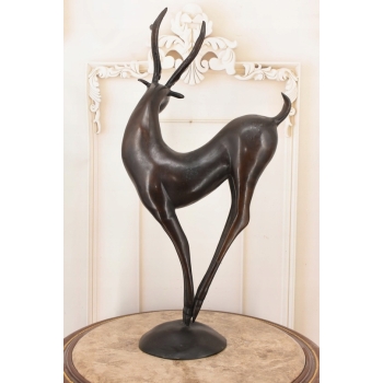 Nowoczesny Nowoczesny Jeleń - Figura Rzeźba z Brązu - Prezent Ozdoba
