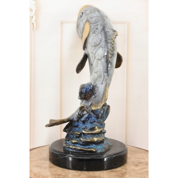 Okoń z Brązu - Ryba Wędkarstwo - Figura Rzeźba z Brązu - Prezent Puchar