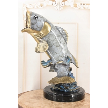 Okoń z Brązu - Ryba Wędkarstwo - Figura Rzeźba z Brązu - Prezent Puchar