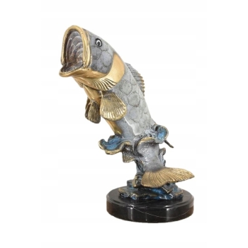 Okoń z Brązu - Ryba Wędkarstwo - Figura Rzeźba z Brązu - Prezent Puchar