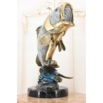 Okoń z Brązu - Ryba Wędkarstwo - Figura Rzeźba z Brązu - Prezent Puchar