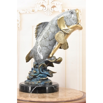 Okoń z Brązu - Ryba Wędkarstwo - Figura Rzeźba z Brązu - Prezent Puchar