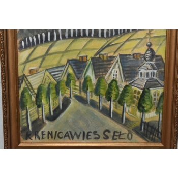 Nikifor Krynicki - Kapliczka w Krynicy Zdrój - Stary Obraz Akwarela Ołówek