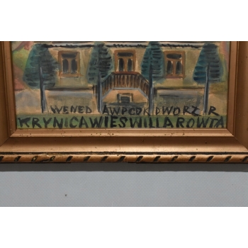 Nikifor Krynicki - Willa w Krynicy Zdrój - Stary Obraz - Akwarela Ołówek