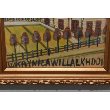 Nikifor Krynicki - Domy w Krynicy Zdrój - Stary Obraz - Akwarela Ołówek