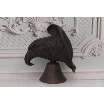 Dzwonek Do Drzwi - Głowa Orła - Orzeł Ptak - Dzwon z Żeliwa - 28 cm