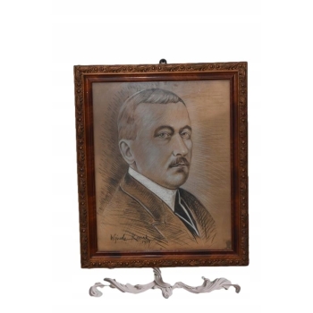 Wojciech Kossak 1934 - Portret Roman Dmowski - Polski Obraz Patriotyczny