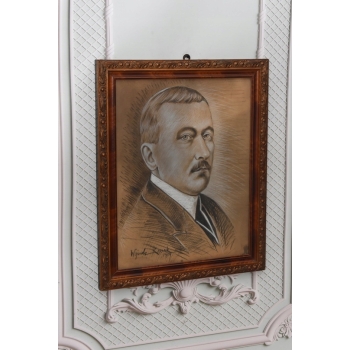 Wojciech Kossak 1934 - Portret Roman Dmowski - Polski Obraz Patriotyczny