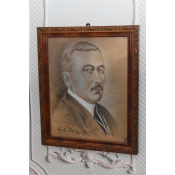 Wojciech Kossak 1934 - Portret Roman Dmowski - Polski Obraz Patriotyczny