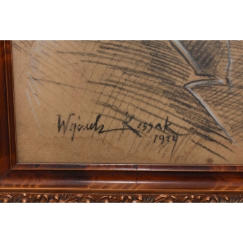 Wojciech Kossak 1934 - Portret Roman Dmowski - Polski Obraz Patriotyczny