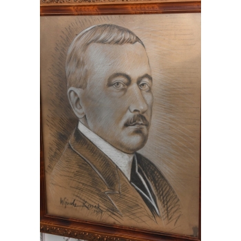 Wojciech Kossak 1934 - Portret Roman Dmowski - Polski Obraz Patriotyczny