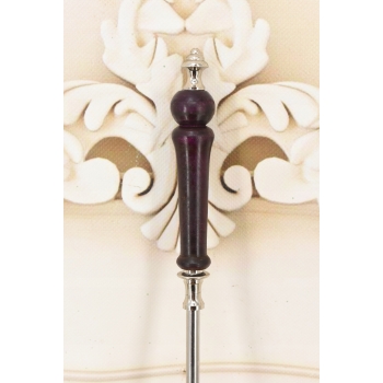 Stylowa Łyżka do Butów - Mosiądz + Drewno - Srebrna 62 cm