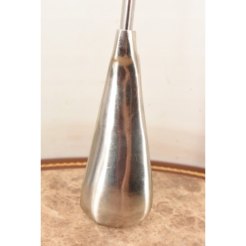 Stylowa Łyżka do Butów - Mosiądz + Drewno - Srebrna 62 cm