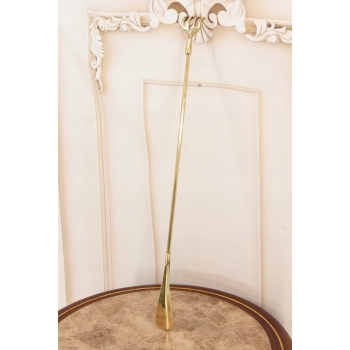 Stylowa Łyżka do Butów - Mosiądz + Drapaczka do Pleców - Złota 57 cm