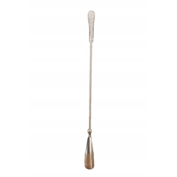 Stylowa Łyżka do Butów - Mosiądz - Dekor Zdobienia - Srebrna 56 cm