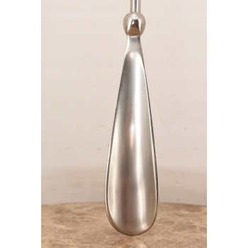 Stylowa Łyżka do Butów - Mosiądz - Dekor Zdobienia - Srebrna 56 cm
