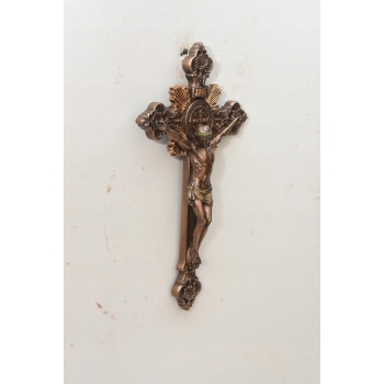 Krzyż z Jezusem - Krucyfiks - Krzyżyk Św Benedykta - Ozdoba Biblia Jezus