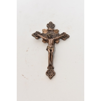 Krzyż z Jezusem - Krucyfiks - Krzyżyk Św Benedykta - Ozdoba Biblia Jezus