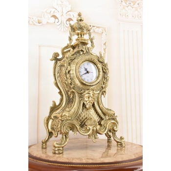 Zegar Kominkowy Stojący Mosiężny - Mosiądz - Dekoracja Prezent