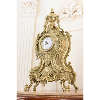 Zegar Kominkowy Stojący Mosiężny - Mosiądz - Dekoracja Prezent