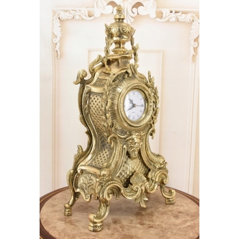 Zegar Kominkowy Stojący Mosiężny - Mosiądz - Dekoracja Prezent