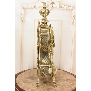 Zegar Kominkowy Stojący Mosiężny - Mosiądz - Dekoracja Prezent