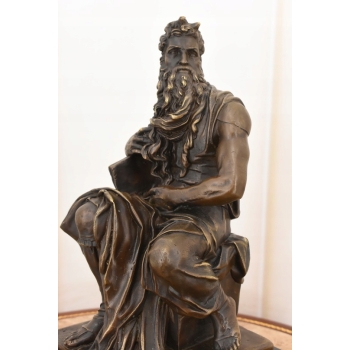Mojżesz z Tablica - Dziesięć Przykazań - Biblia - Figura Rzeźba z Brązu